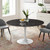 Lippa 54" Artificial Marble Dining Table EEI-5183-WHI-BLK