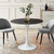 Lippa 36" Artificial Marble Dining Table EEI-5168-WHI-BLK