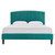 Alessi Performance Velvet Full Platform Bed MOD-7037-TEA