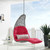 Landscape Hanging Chaise Lounge Outdoor Patio Swing Chair EEI-4589-LGR-RED