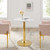 Verne 28" Artificial Marble Dining Table EEI-4548-GLD-WHI