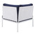 Harmony Sunbrella® Outdoor Patio All Mesh Corner Chair EEI-4539-WHI-NAV