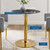Verne 28" Artificial Marble Dining Table EEI-4746-GLD-BLK
