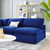 Commix Down Filled Overstuffed Performance Velvet 5-Piece Sectional Sofa EEI-4822-NAV