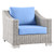 Conway Outdoor Patio Wicker Rattan Armchair EEI-4840-LGR-LBU