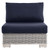 Conway Outdoor Patio Wicker Rattan Armless Chair EEI-4847-LGR-NAV