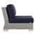 Conway Outdoor Patio Wicker Rattan Armless Chair EEI-4847-LGR-NAV