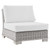 Conway Outdoor Patio Wicker Rattan Armless Chair EEI-4847-LGR-WHI
