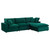 Commix Down Filled Overstuffed Performance Velvet 4-Piece Sectional Sofa EEI-4818-GRN