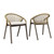 Meadow Outdoor Patio Dining Chairs Set of 2 EEI-4995-NAT-WHI