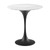 Lippa 20" Round Artificial Marble Side Table EEI-5690-BLK-WHI
