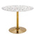 Verne 40" Round Terrazzo Dining Table EEI-5726-GLD-WHI