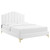 Elise Full Performance Velvet Platform Bed MOD-6880-WHI