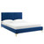 Peyton Performance Velvet Twin Platform Bed MOD-6865-NAV