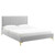 Peyton Performance Velvet Twin Platform Bed MOD-6865-LGR