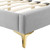 Peyton Performance Velvet King Platform Bed MOD-6871-LGR