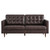 Exalt Tufted Vegan Leather Sofa EEI-6099-BRN