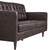 Exalt Tufted Vegan Leather Sofa EEI-6099-BRN