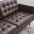Exalt Tufted Vegan Leather Sofa EEI-6099-BRN