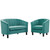 Prospect Channel Tufted Performance Velvet Loveseat and Armchair Set EEI-4146-TEA-SET