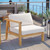 Bayport Outdoor Patio Teak Wood Left-Arm Chair EEI-4128-NAT-WHI