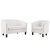 Prospect Channel Tufted Performance Velvet Loveseat and Armchair Set EEI-4146-WHI-SET