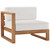 Upland Outdoor Patio Teak Wood 4-Piece Furniture Set EEI-4257-NAT-WHI-SET