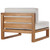 Upland Outdoor Patio Teak Wood 2-Piece Sectional Sofa Loveseat EEI-4256-NAT-WHI-SET