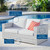 Convene Outdoor Patio Loveseat EEI-4306-LGR-WHI