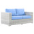 Convene Outdoor Patio Loveseat EEI-4306-LGR-LBU