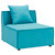 Saybrook Outdoor Patio Upholstered Sectional Sofa Armless Chair EEI-4209-TUR