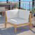 Bayport Outdoor Patio Teak Wood Corner Chair EEI-4127-NAT-WHI