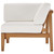 Bayport Outdoor Patio Teak Wood Corner Chair EEI-4127-NAT-WHI
