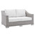 Conway Sunbrella® Outdoor Patio Wicker Rattan 5-Piece Furniture Set EEI-4356-LGR-WHI
