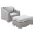 Conway Sunbrella® Outdoor Patio Wicker Rattan 2-Piece Armchair and Ottoman Set EEI-4354-LGR-GRY