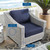Conway Sunbrella® Outdoor Patio Wicker Rattan 2-Piece Armchair and Ottoman Set EEI-4354-LGR-NAV