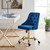 Distinct Tufted Swivel Performance Velvet Office Chair EEI-4368-GLD-NAV