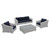 Conway Sunbrella® Outdoor Patio Wicker Rattan 4-Piece Furniture Set EEI-4359-LGR-NAV