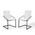Pitch Dining Armchair Upholstered Fabric Set of 2 EEI-4489-BLK-WHI