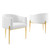 Savour Tufted Performance Velvet Accent Chairs - Set of 2 EEI-5415-WHI