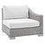 Conway Sunbrella® Outdoor Patio Wicker Rattan Right-Arm Chair EEI-3976-LGR-WHI