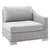 Conway Sunbrella® Outdoor Patio Wicker Rattan Right-Arm Chair EEI-3976-LGR-GRY