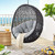 Encase Sunbrella® Swing Outdoor Patio Lounge Chair EEI-3943-BLK-GRY