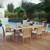Marina 9 Piece Outdoor Patio Teak Dining Set EEI-4034-NAT-WHI-SET
