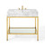 Kingsley 36" Gold Stainless Steel Bathroom Vanity EEI-3997-GLD-WHI