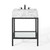 Kingsley 26" Black Stainless Steel Bathroom Vanity EEI-3996-BLK-WHI