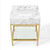 Kingsley 26" Gold Stainless Steel Bathroom Vanity EEI-3995-GLD-WHI