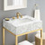 Kingsley 26" Gold Stainless Steel Bathroom Vanity EEI-3995-GLD-WHI