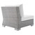 Conway Sunbrella® Outdoor Patio Wicker Rattan Armless Chair EEI-3980-LGR-WHI