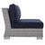 Conway Sunbrella® Outdoor Patio Wicker Rattan Armless Chair EEI-3980-LGR-NAV